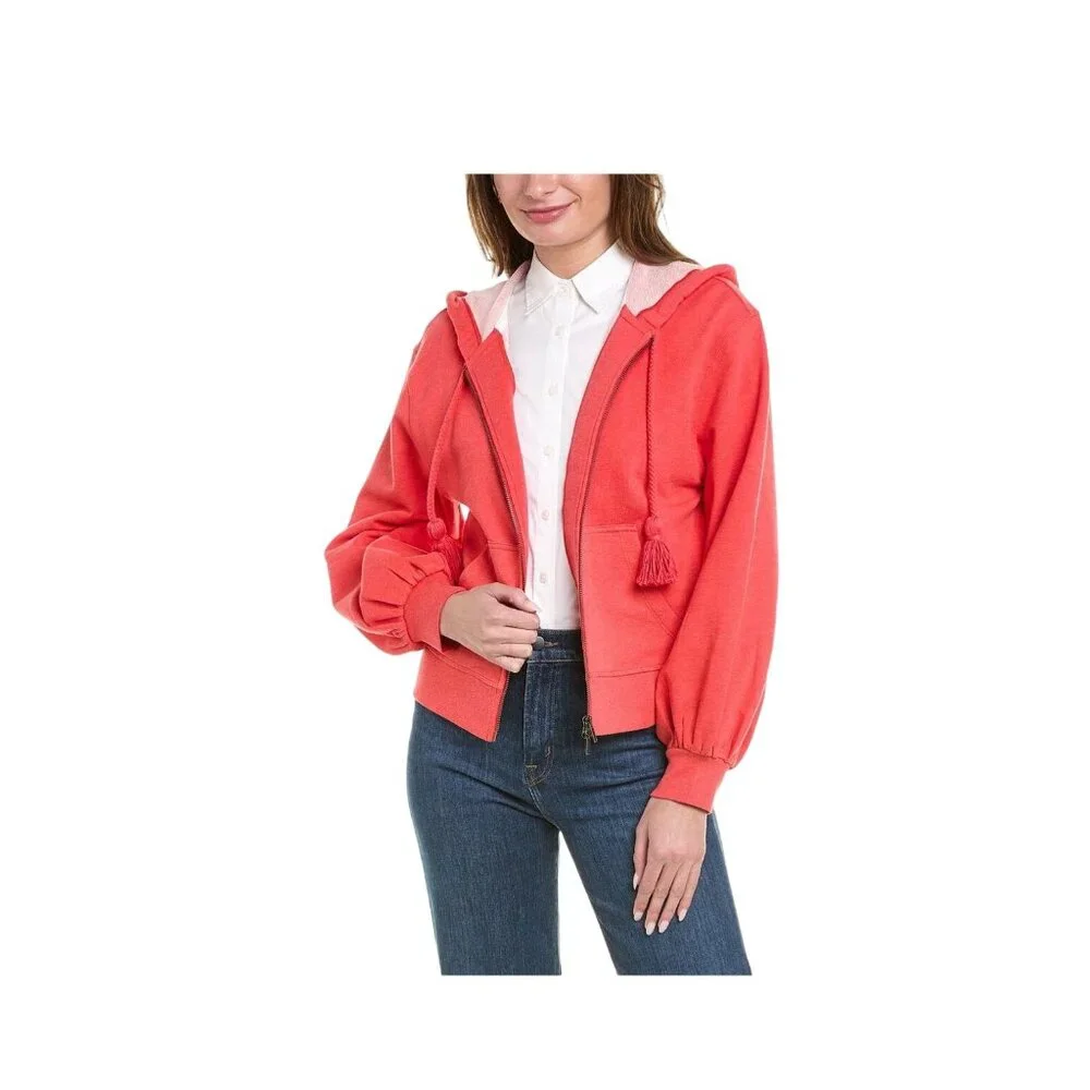 Cabi Tangerine Deluxe Full Zip Hoodie W's Small Balloon Sleeve Tassel 5657 - Picture 8 of 12